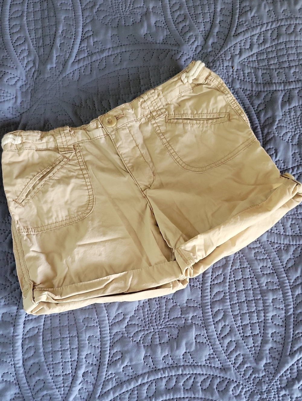 OP Adjustable Waist Cuff Hem Lightweight Chino Shorts